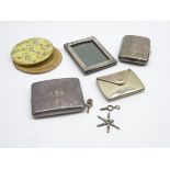 Engraved silver cigarette case with inscription dated 1911, plain silver cigarette case,