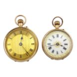 Two Continental gold top wound fob watches,