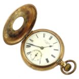 Gold plated 'Ivanhow' half hunter pocket watch by J.