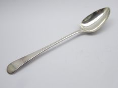George III silver basting spoon engraved with an initial L30cm London 1814 Maker Peter and William