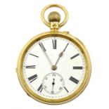 Victorian 18ct gold pocket watch top wound, by R & J Sheraton, Newcastle upon Tyne No.