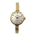 Rotary 9ct gold ladies manual wind bracelet wristwatch, London 1968,