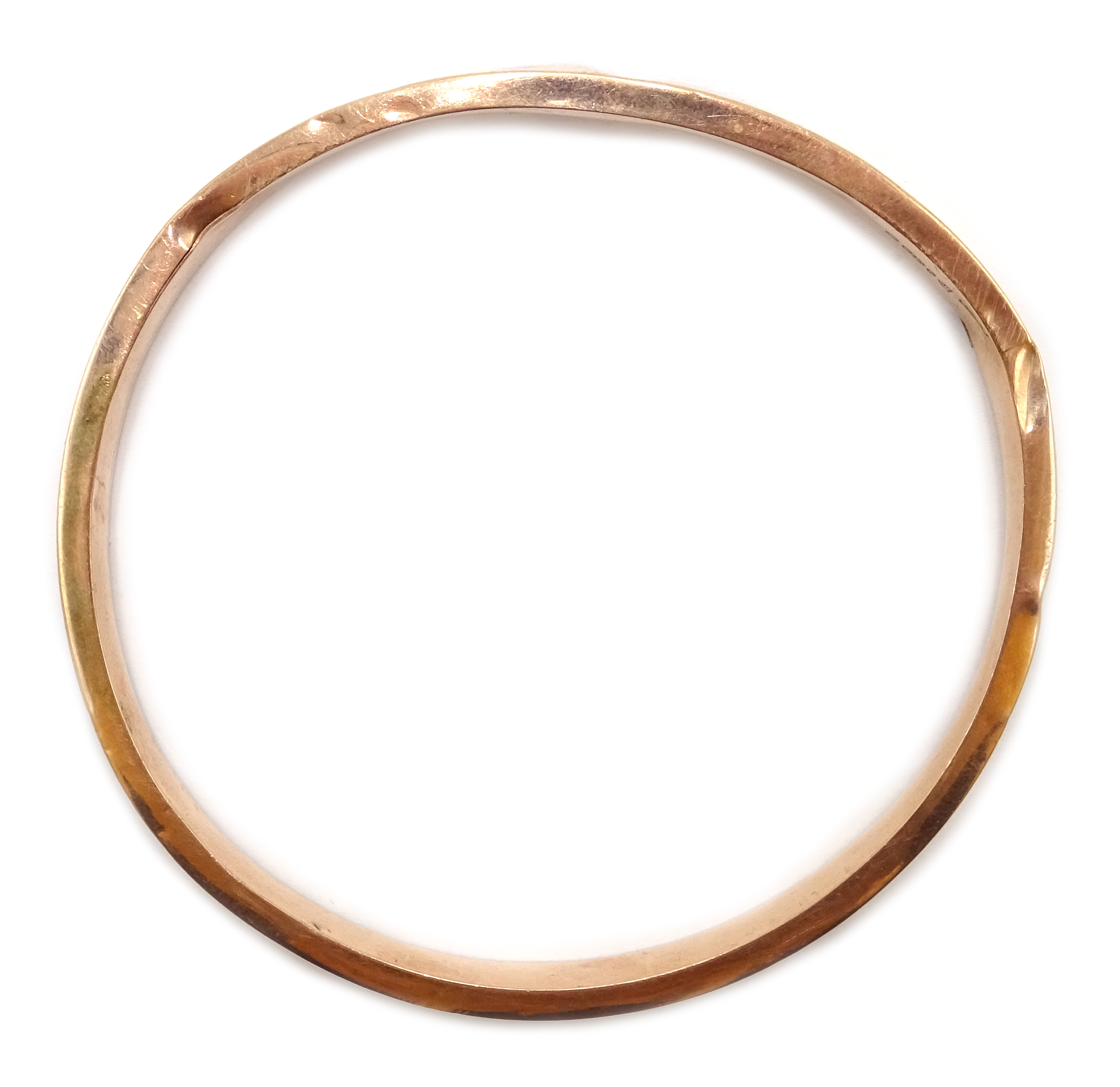 9ct rose gold bangle Chester 1925, approx 11. - Image 3 of 4