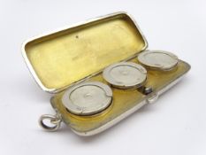 Silver triple sovereign case with hinged cover L8cm Birmingham 1911 Maker Smith & Bartlam 2.