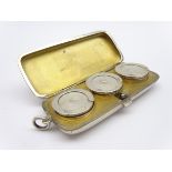 Silver triple sovereign case with hinged cover L8cm Birmingham 1911 Maker Smith & Bartlam 2.