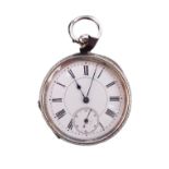 Victorian silver key wound pocket watch,