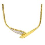 Greek 18ct gold diamond set necklace, stamped 750,