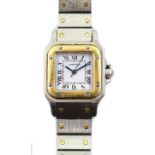 Cartier Santos 18ct gold and stainless steel automatic wristwatch,