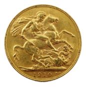 1910 gold full sovereign,