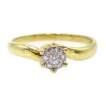 Gold diamond cluster ring,