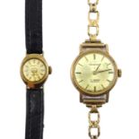 Garrard ladies 9ct gold bracelet wristwatch, hallmarked and a Regency 9ct gold wristwatch,