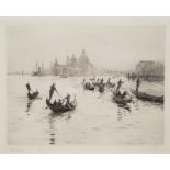 W L Wyllie (British) Venice, drypoint etching, signed, 16.5 x 21.5cm