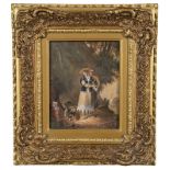 Early C19th American Mexican Noble Lady with Attendant watercolour heightened with white signed 'A
