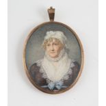 Portrait Miniature of Georgian Lady with hair locket to reverse