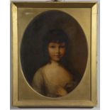 Victorian Portrait after Gainsborough c1892 48 x 38cm (oval)