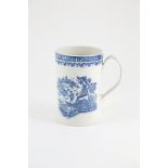 Pennington, Liverpool Mug with strap handle in the Fisherman pattern unmarked C1780 15.5cm height