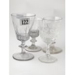 Two Sets of Five Port Glasses and two liqueurs