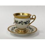 Late C19th French Tea Cup & Saucer cartouche with N initial