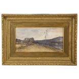 W F Barraud English Landscape watercolour initialled & dated 1891 17.5 x 34cm