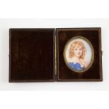 C19th Portrait Miniature young boy, cased