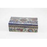 C19th Cantonese Exportware Box plain rectangular all painted with florals in famille rose palette
