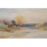 Frank Wright Tuako, Waikato watercolour signed, 24 x 36.5cm