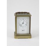 French Brass Cased Carriage Clock with alarm (damage to one glass panel)