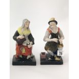 Pair C19th Staffordshire Figures cobbler and his companion
