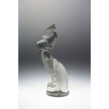 Rare Rene Lalique "Coq Houdan" Car Hood Mascot Model 1161, designed in 1929, in clear and frosted