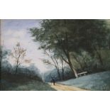 Early C20th Walking on Country Lane watercolour bears monogram 'AS' & dated 1905 14 x 21cm