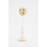 Carved Ivory Puzzle Ball on Stand 21cm height
