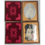 Pair Victorian Daguerreotypes c1840 depicting husband & wife and mother with two children