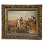 C19th Oil on Canvas depicting Napoleon on Marengo, 21 x 26cm