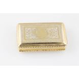 Geo IV S/S Gilt Snuff Box rectangular bright cut engraved with faceted bead rims Birmingham 1824