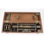 Cased Brass Throughton & Simms Level complete with tripod