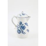 Caughley Coffee Jug & Cover rose & chrysanthemum pattern with scattered insects, 21cm height