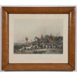 Maple Framed Engraving Philip Thomas after John Goode 'The Old Berkshire Hunt', 60 x 73cm
