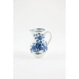 First Period Worcester Sparrow Beak Cream Jug in the three ladies pattern underglaze blue W mark