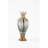 Doulton Lambeth Elise Simmance Vase lobed ovoid shape with tube lined stylised petal design, incised