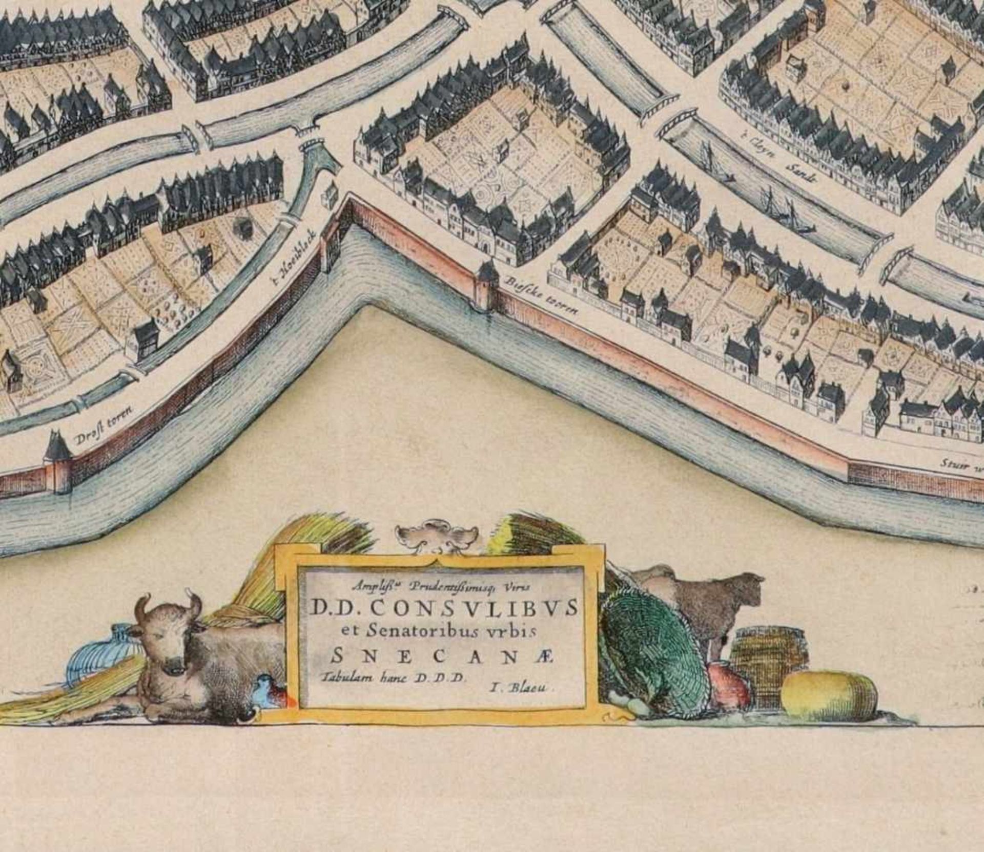 Joan Blaeu; Antique map of Sneek (c.1649)An Antique map of Sneek by Blaeu. Copper engraving by - Bild 4 aus 7