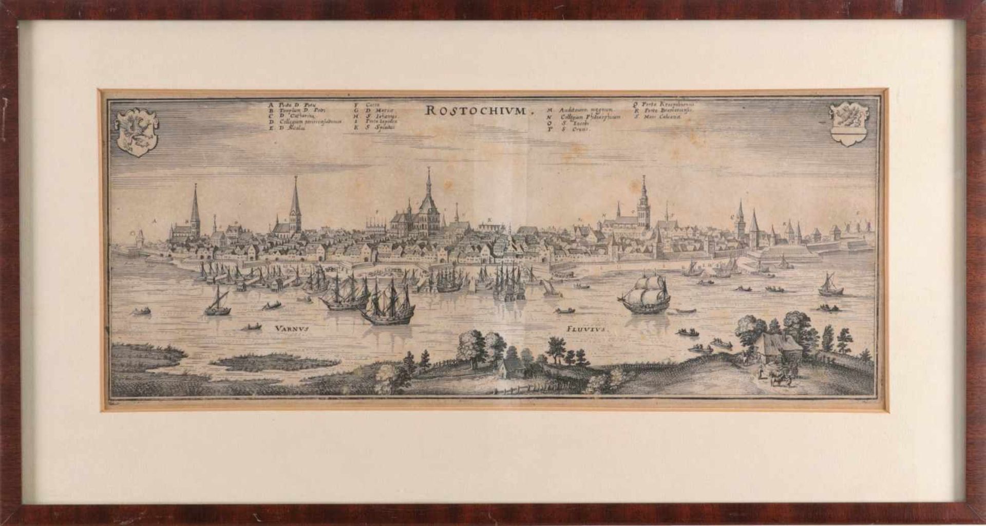 View of Rostock by Matthäus Merian the Elder (c.1660)A view of Rostock (Germany) from the north. - Bild 4 aus 4