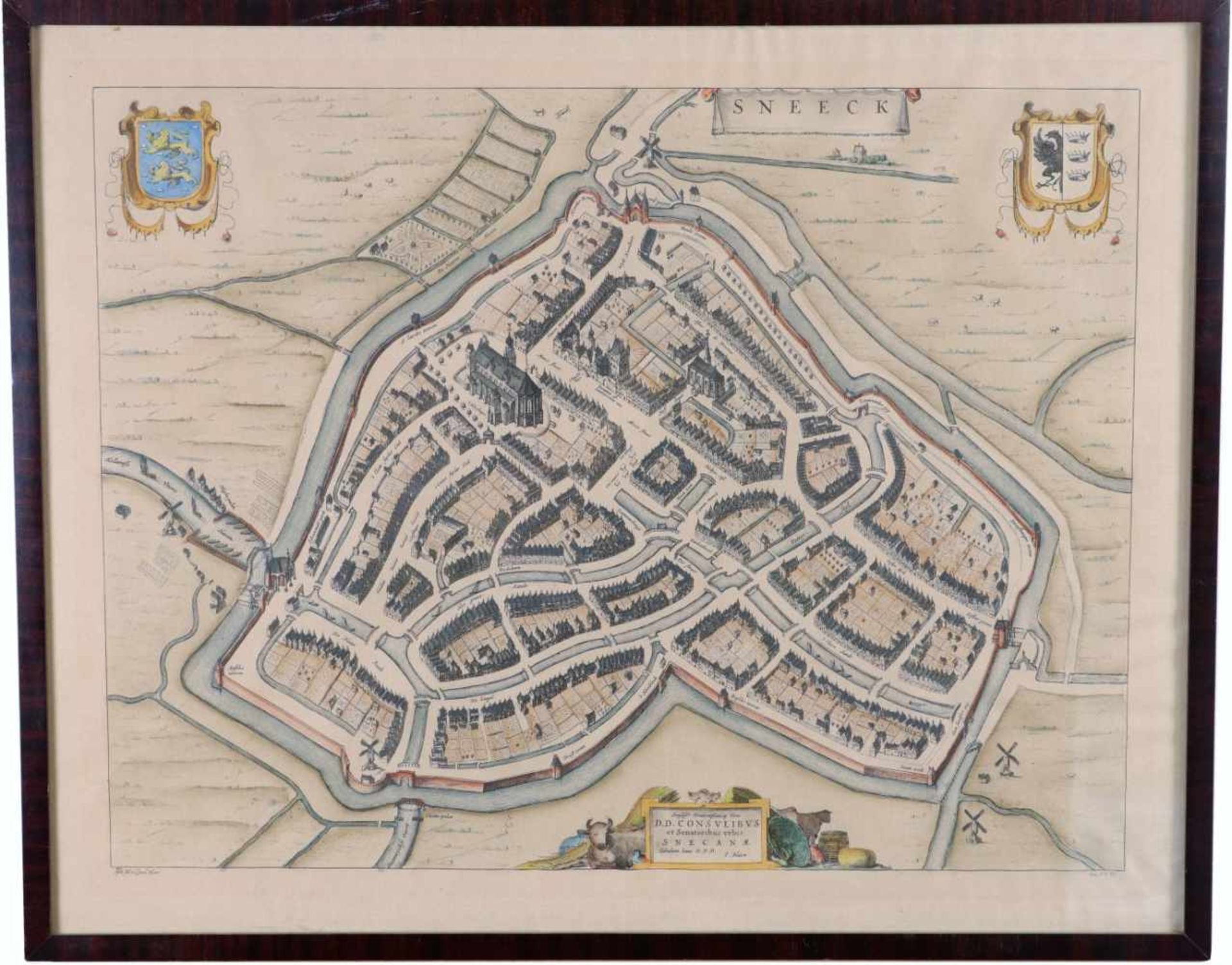 Joan Blaeu; Antique map of Sneek (c.1649)An Antique map of Sneek by Blaeu. Copper engraving by - Bild 7 aus 7