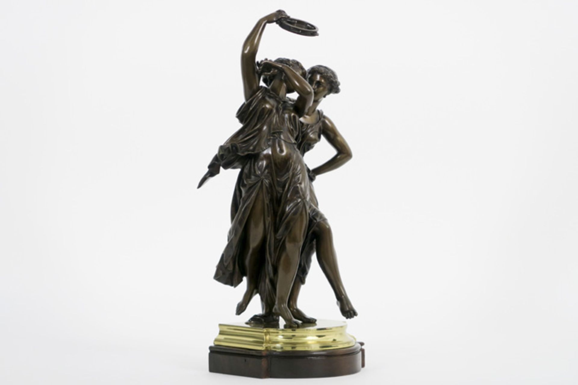 DUMAIGE HENRY ETIENNE (1830 - 1888) antieke dubbelsculptuur in brons : "Twee dansende [...] - Image 2 of 5