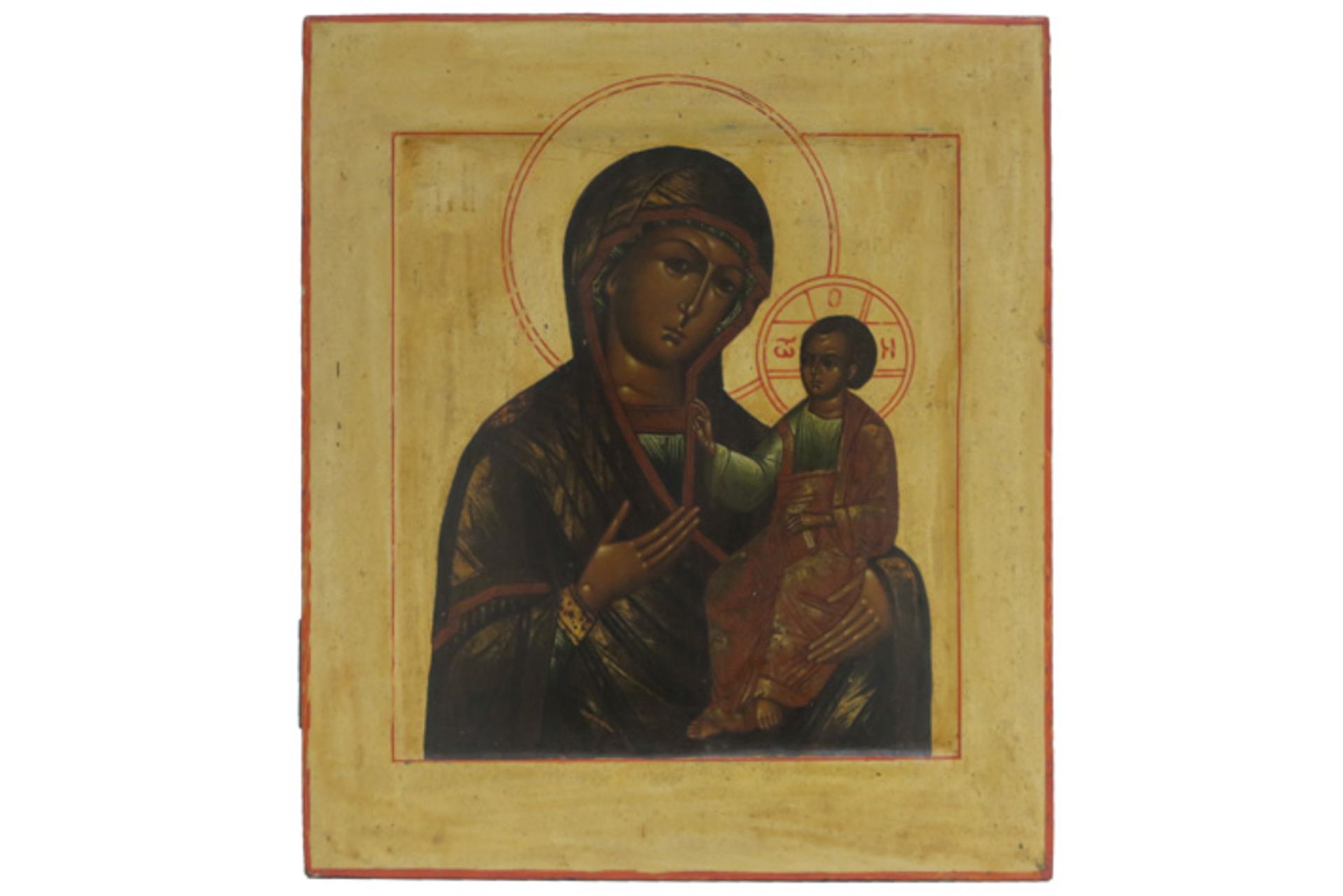 CENTRAAL RUSLAND - ca 1800 ikoon : "Moeder Gods Hodigetria (de "Wegwijzende") - [...]