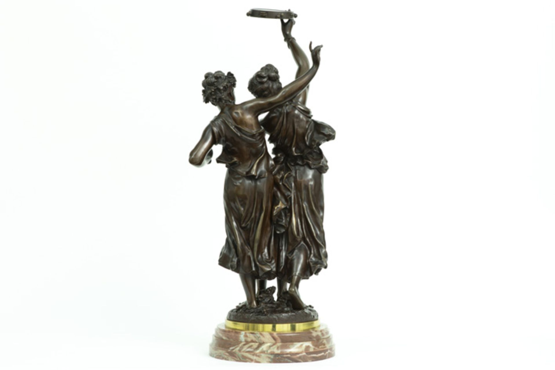 DUMAIGE HENRY ÉTIENNE (1830 - 1888) antieke dubbelsculptuur in brons : "Twee [...] - Image 3 of 5