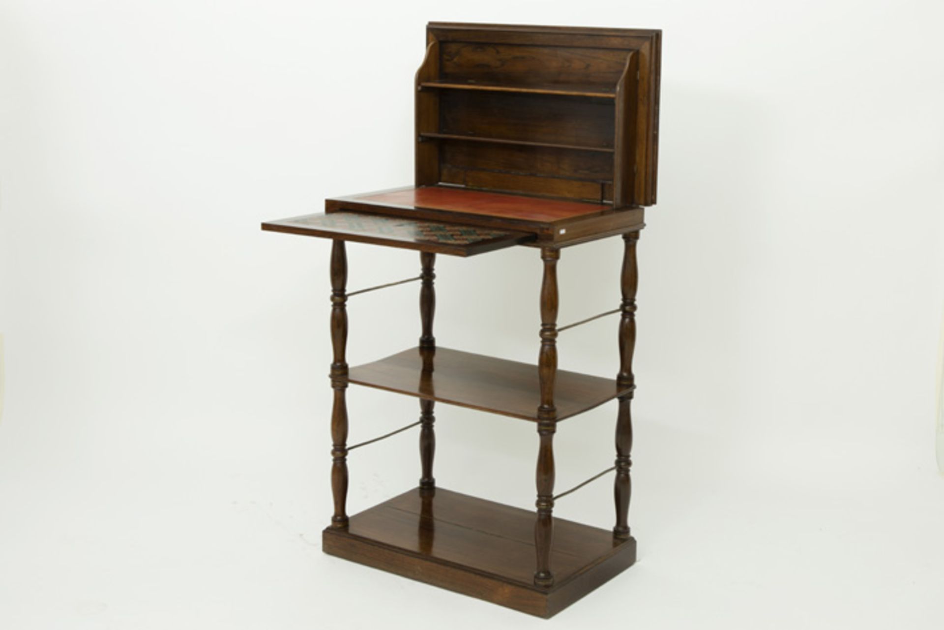 Fraai negentiende eeuws étagère-meubel in palissander met een opklapbaar bovenblad [...] - Image 2 of 3