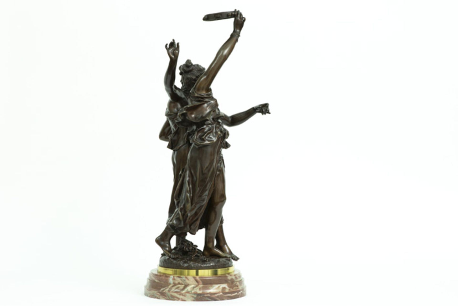 DUMAIGE HENRY ÉTIENNE (1830 - 1888) antieke dubbelsculptuur in brons : "Twee [...] - Image 4 of 5