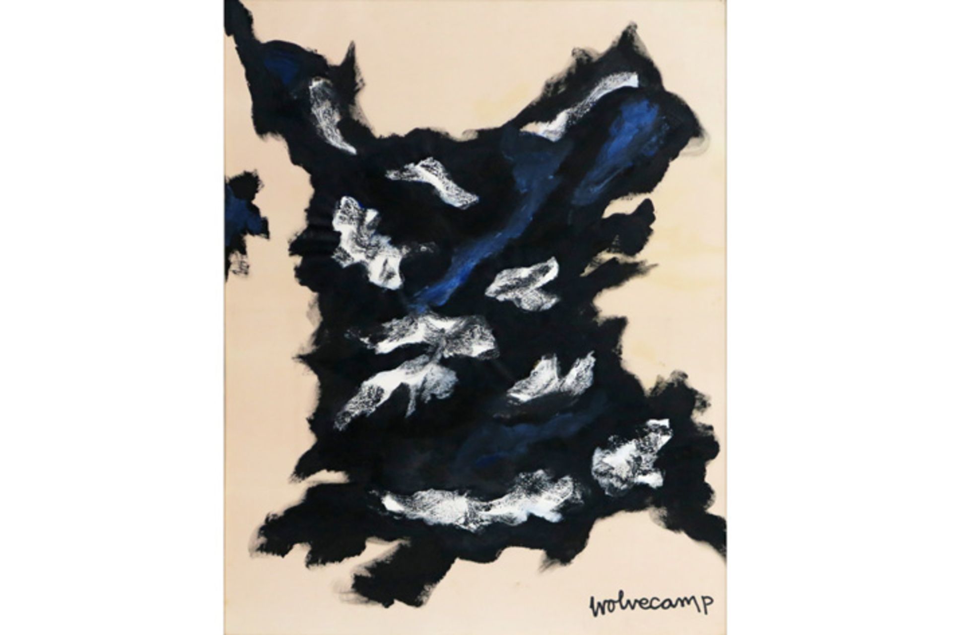 WOLVECAMP THEO (1925 - 1992) olieverfschilderij op papier (op doek) met een abstracte [...] - Image 2 of 3