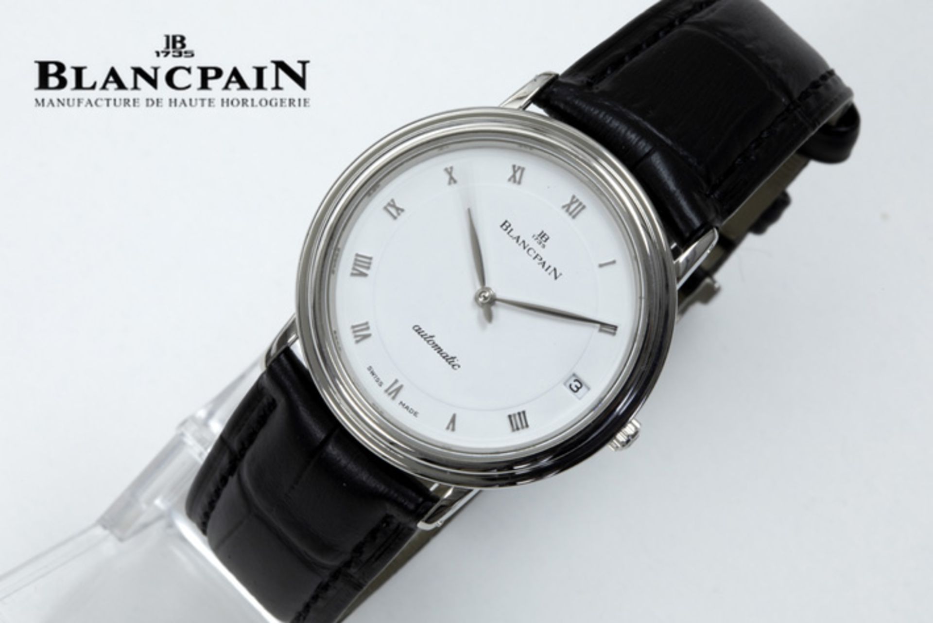 BLANCPAIN automatisch polshorloge in staal met krokodillenlederen band en originele [...]