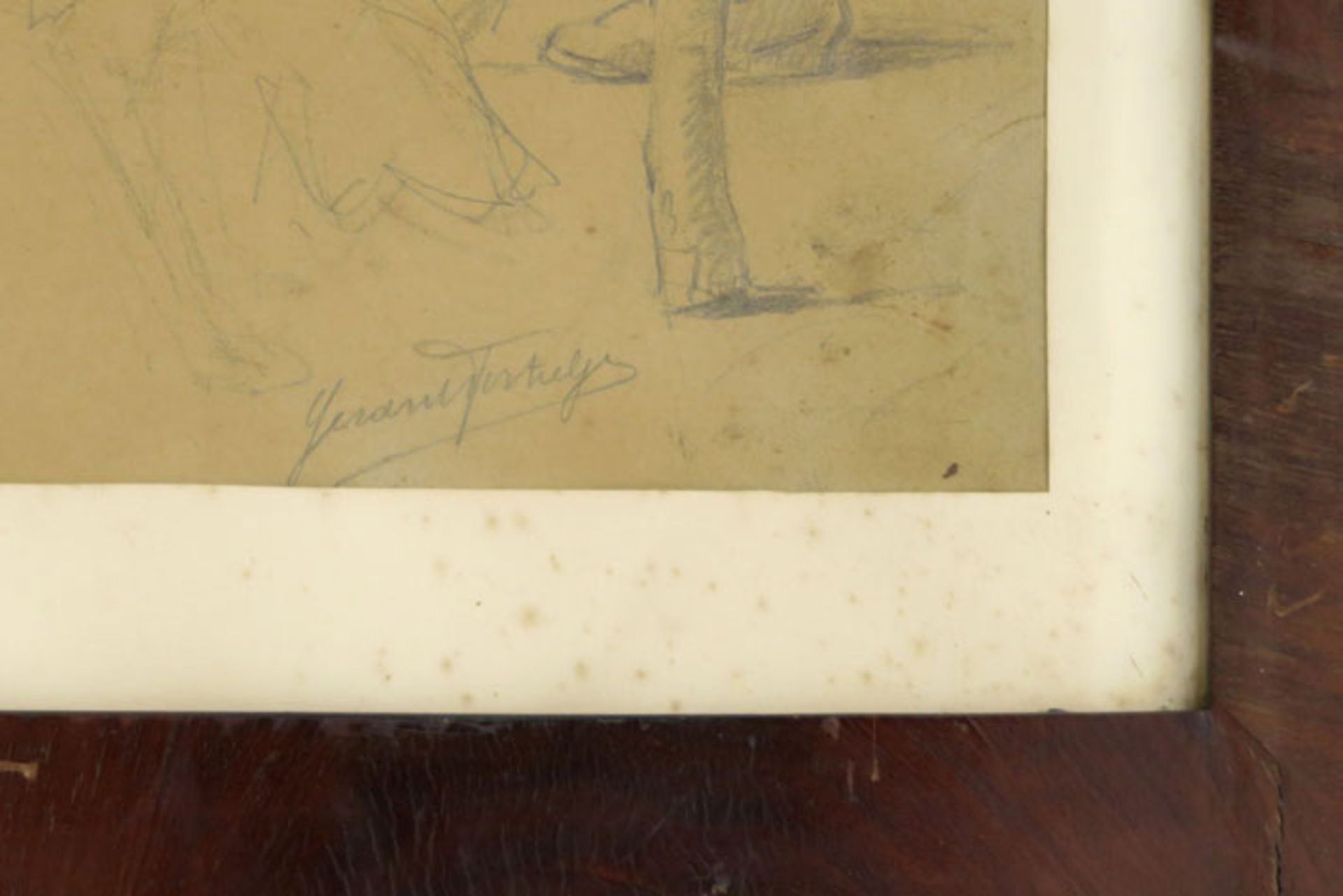 19th Cent. Belgian drawing - signed Gerard Portielje - - PORTIELJE GERARD (1856 - [...] - Bild 3 aus 3